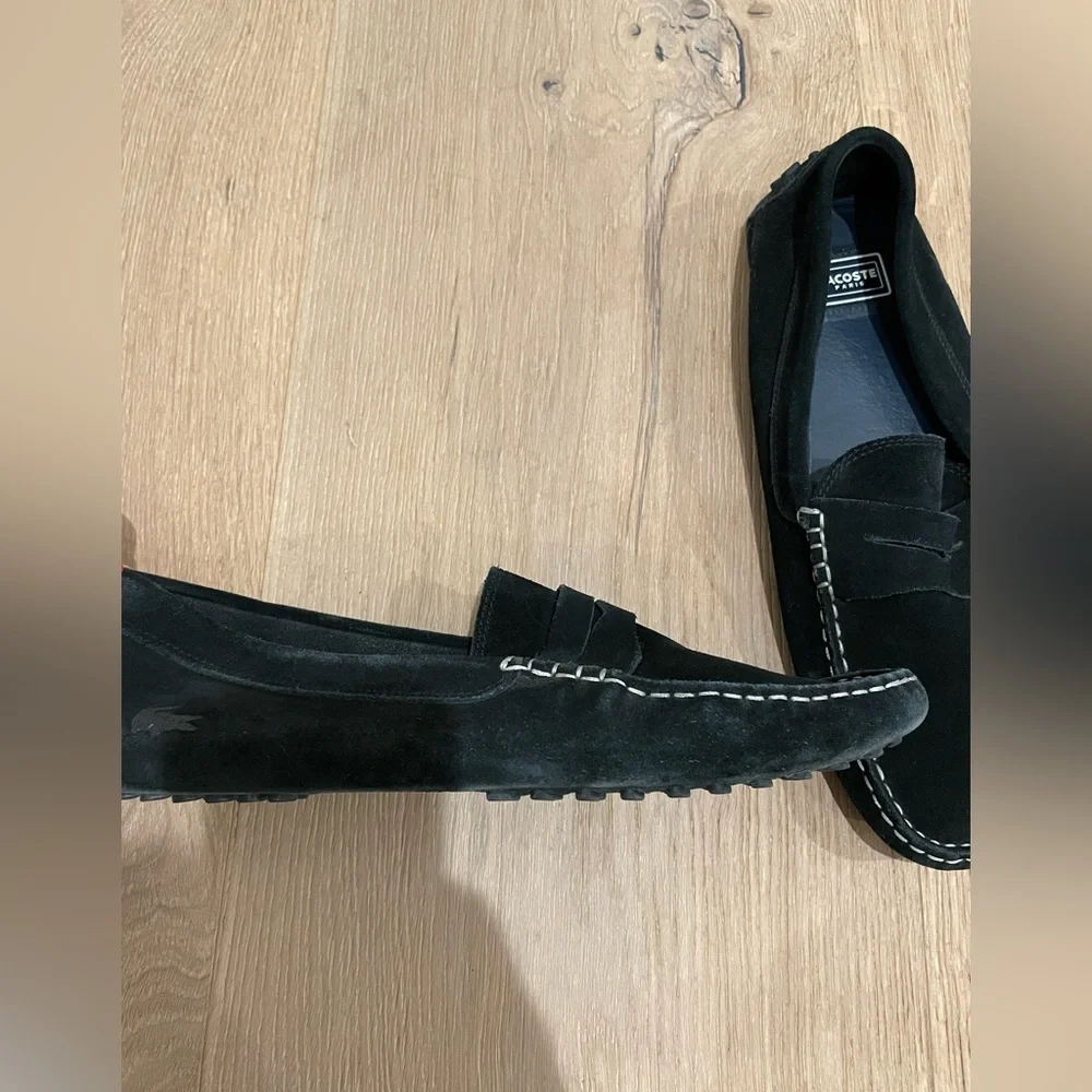 LACOSTE // MENS DRIVING LOAFER // BLACK // SIZE US MENS 9.5 - Picture 3 of 5